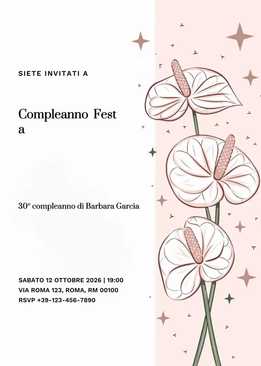 invito di compleanno elegante beige