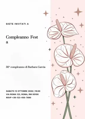invito di compleanno elegante beige