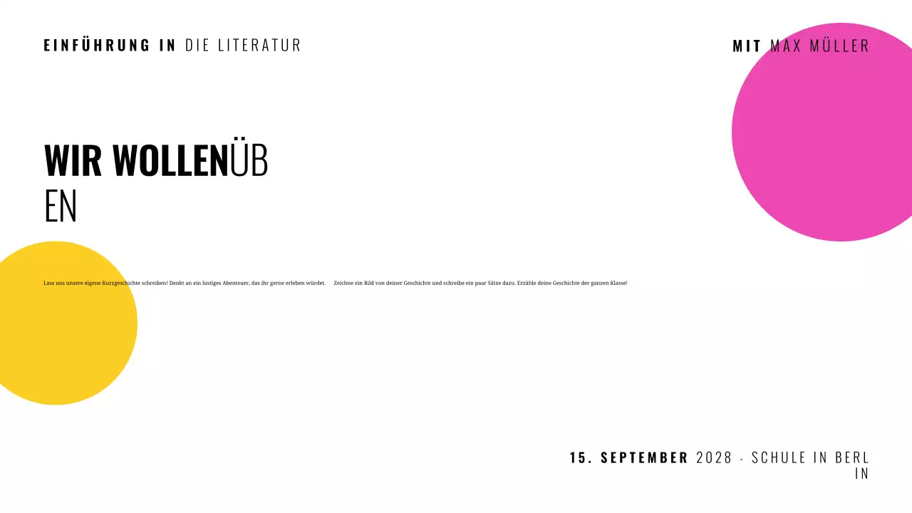 Multicolor-Kurs Präsentation moderner Literatur