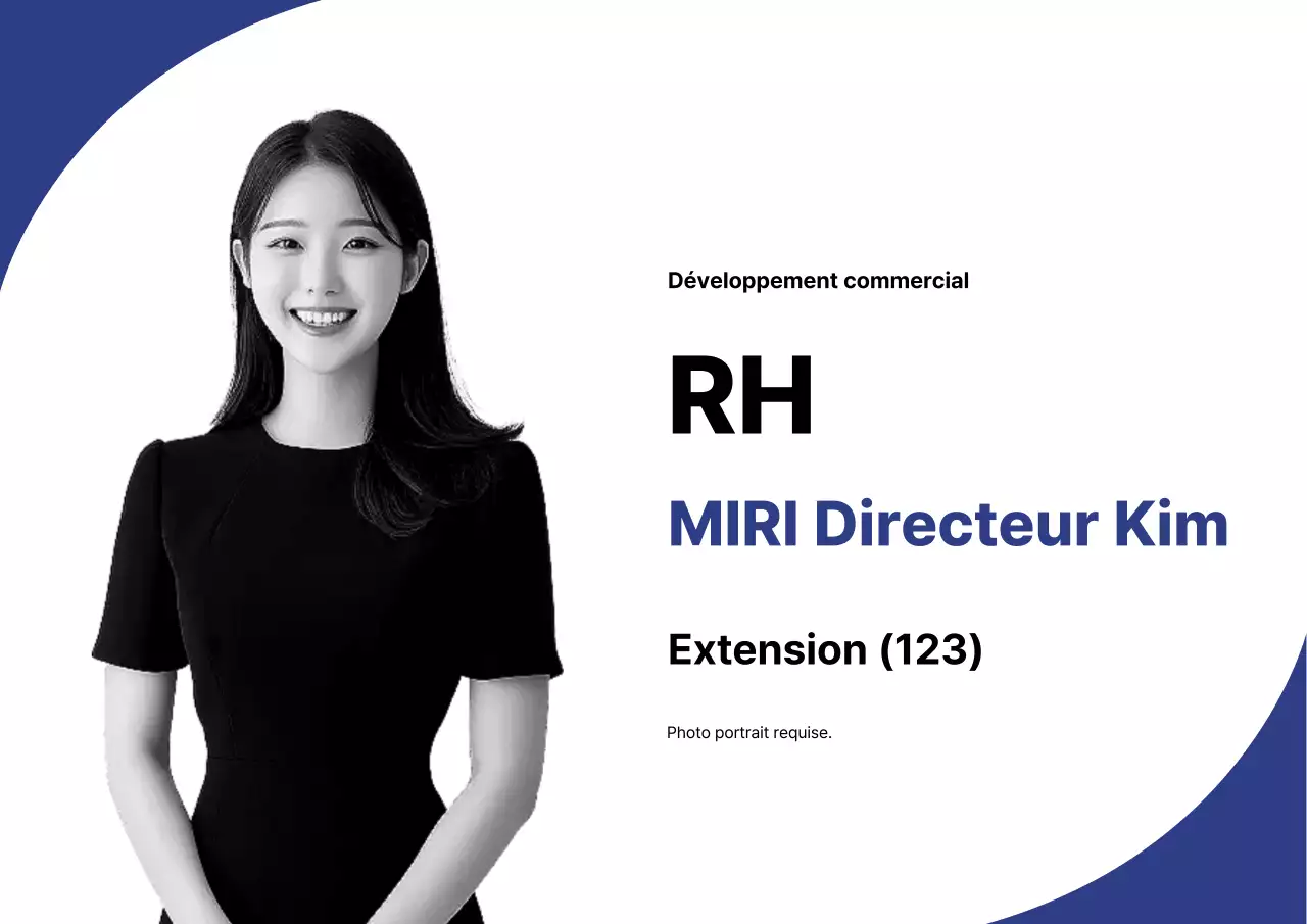 Carte de visite simple en noir et blanc pour la présentation d'un employé