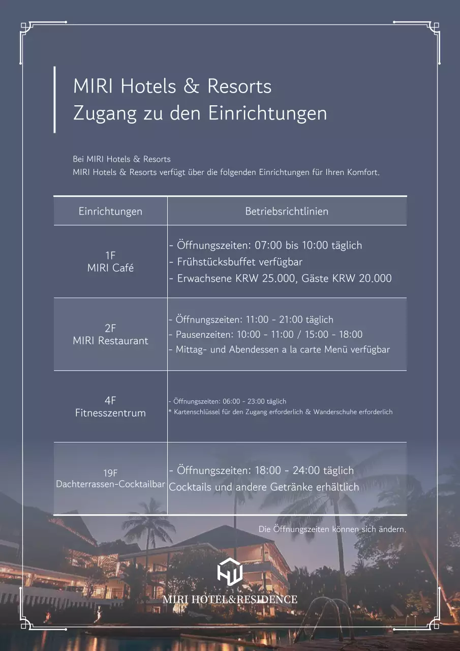 Ein sauberer, lila-weißer Leitfaden für die Hotelausstattung