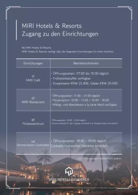 Ein sauberer, lila-weißer Leitfaden für die Hotelausstattung