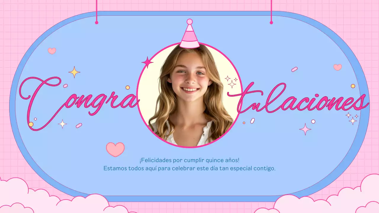 tarjeta de cumpleaños rosa de moda