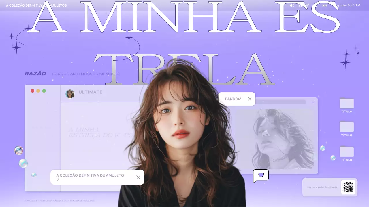 anúncio fandom roxo da moda