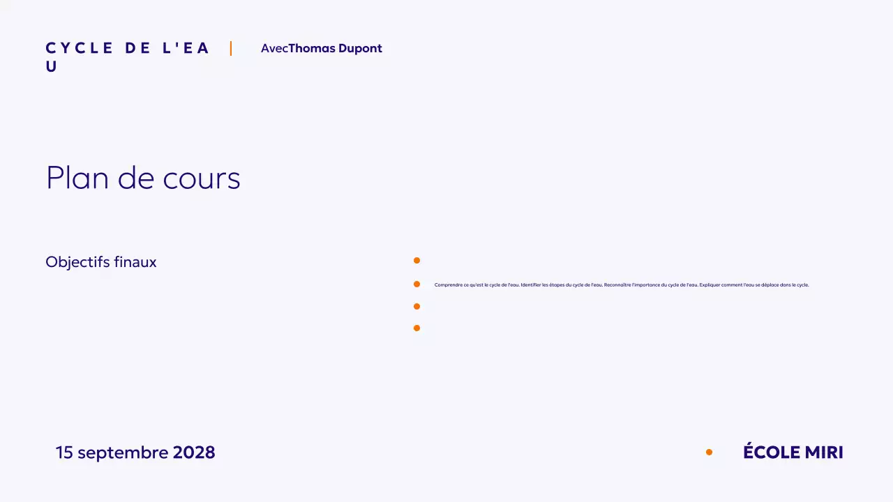 Présentation du cours de science Blu minimal