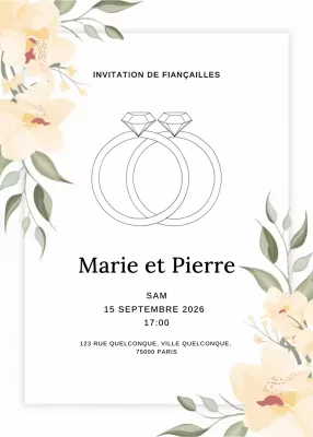 Invitation de fiançailles beige et élégante