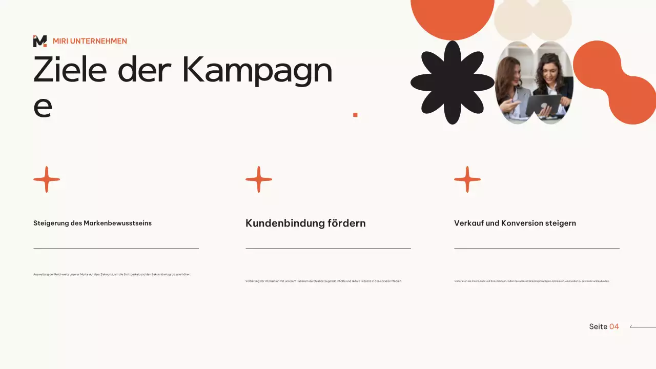 Orange-beige moderner Marketingplan geometrisch