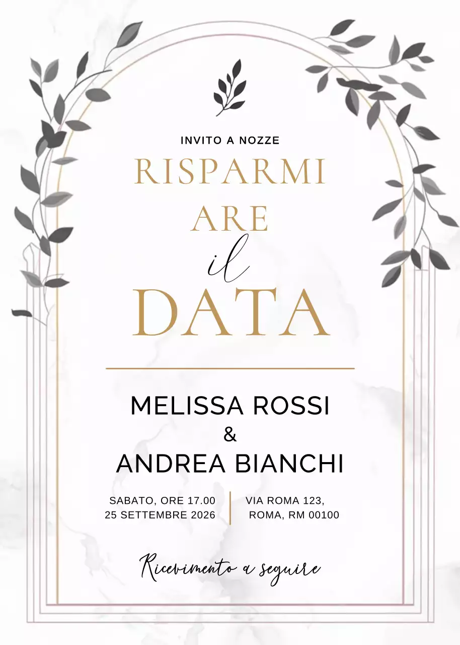 invito di nozze elegante bianco