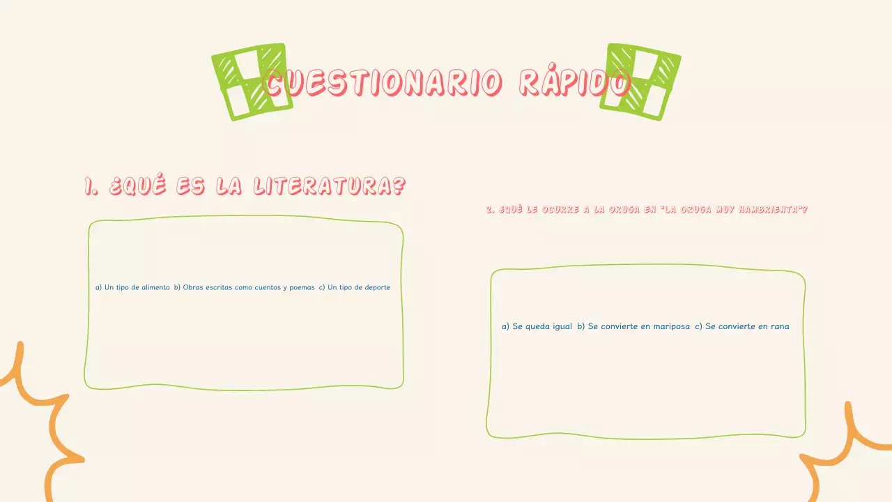 Presentación literaria sencilla y colorida para niños