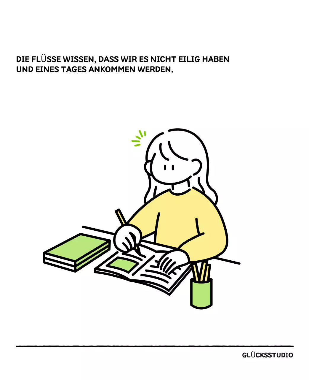 Illustrierter Kalender mit schönem Linienstil