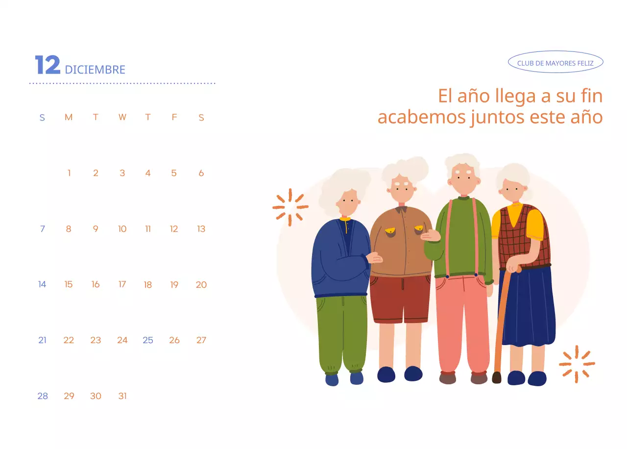 Calendario comercial con simpáticas ilustraciones