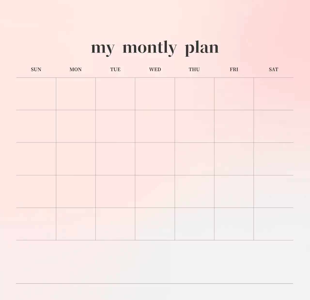 Gradient Minimalist Calendar