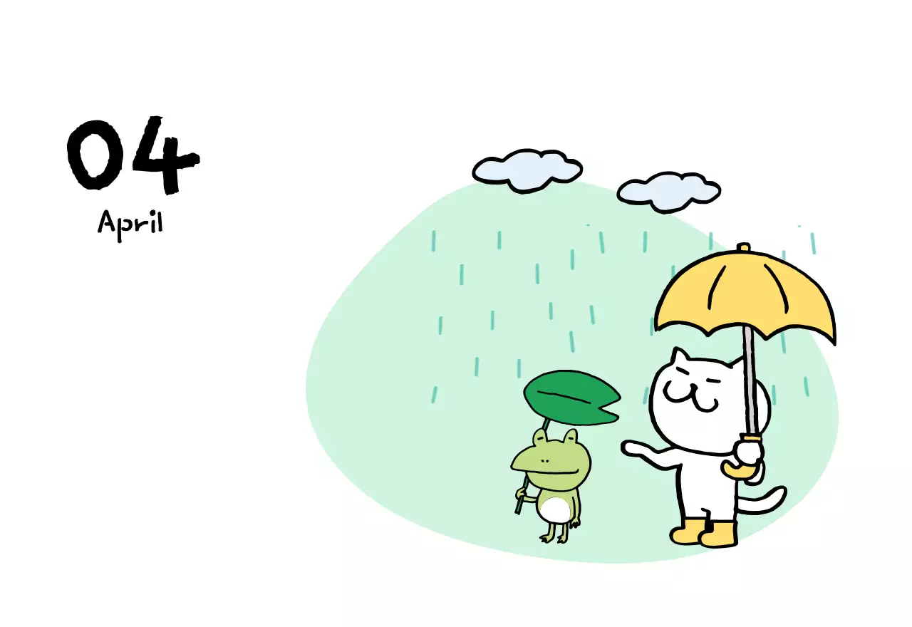 アイボリーのかわいらしい日めくりカレンダー