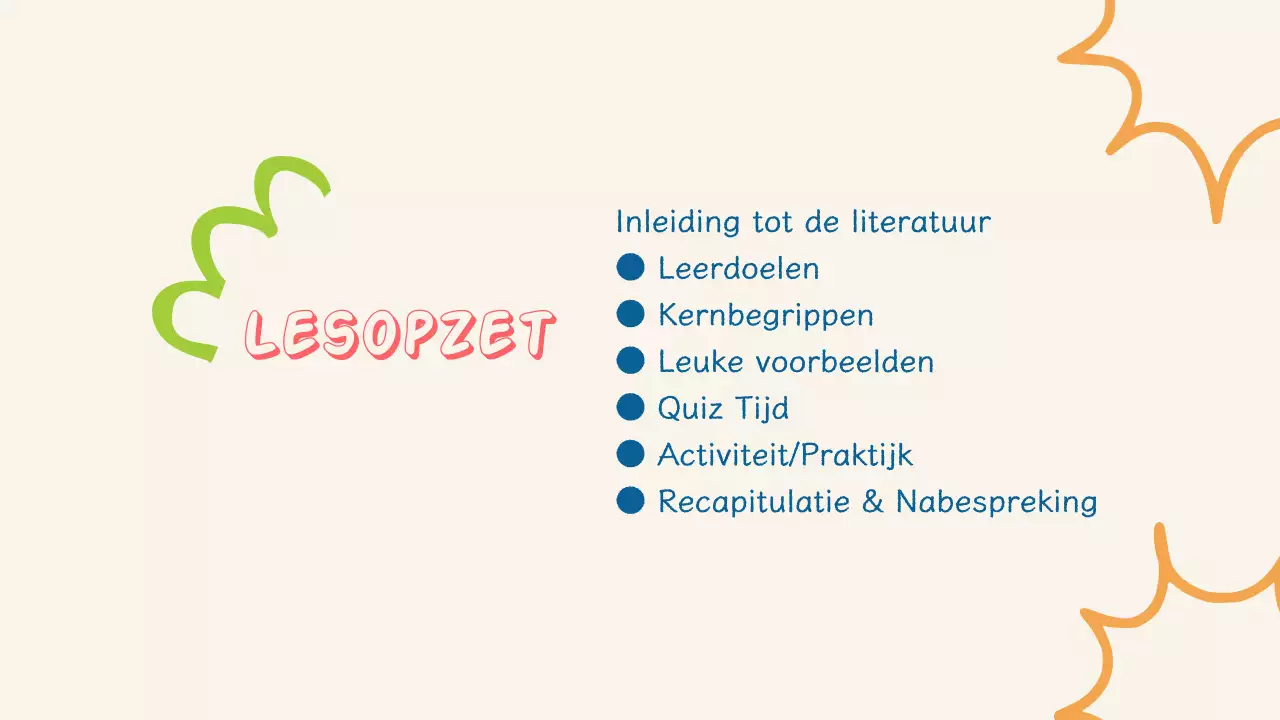 Eenvoudige en kleurrijke literatuurpresentatie voor kinderen