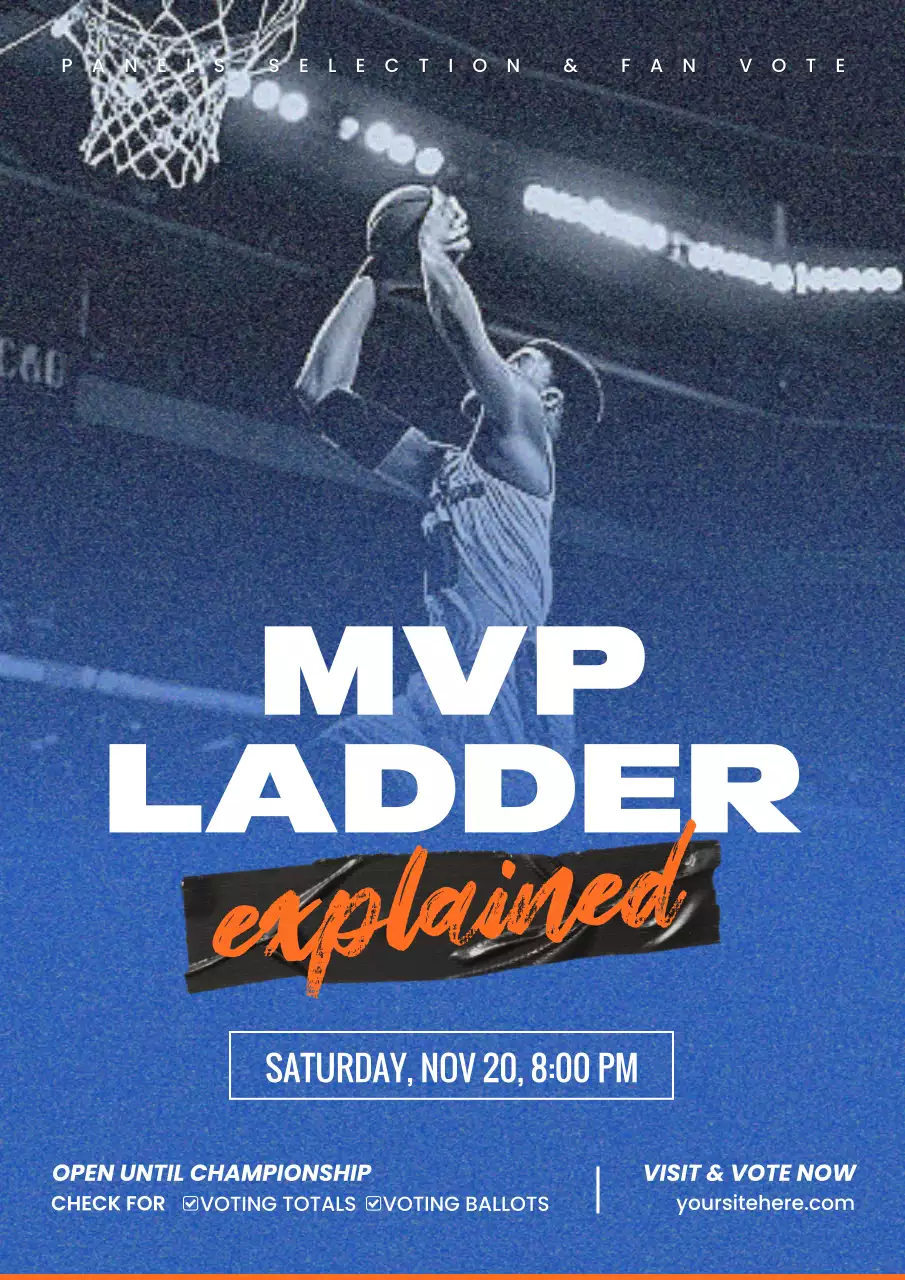 Blue Bold Basketball Announcement Poster