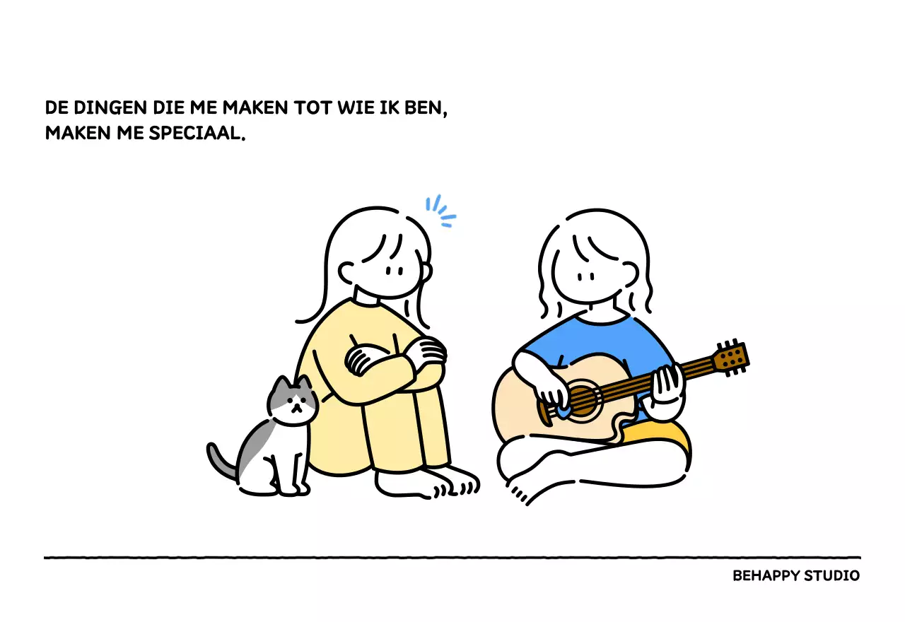 Geïllustreerde kalender met een mooie lijnstijl