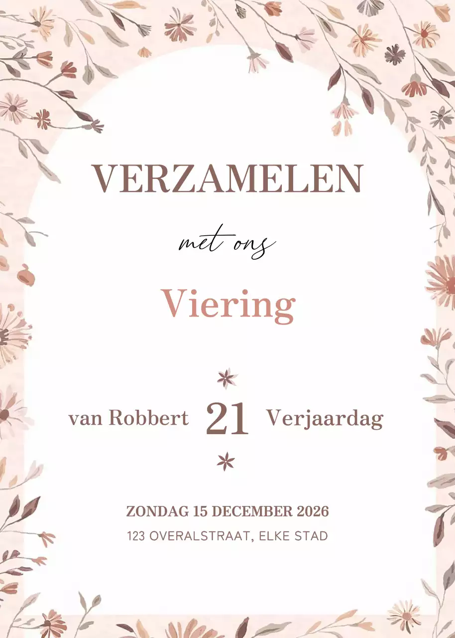 Beige elegante verjaardagsuitnodiging