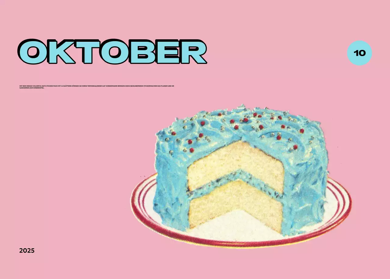 Bunte Kalender mit einer Vielzahl von Retro-Illustrationen