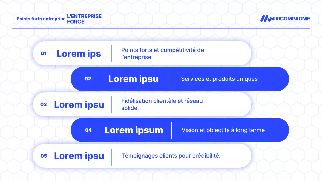 Promouvoir un profil moderne de petite entreprise en bleu