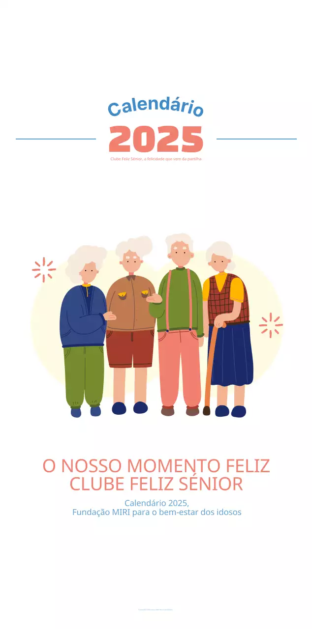 Calendário de negócios com ilustrações giras