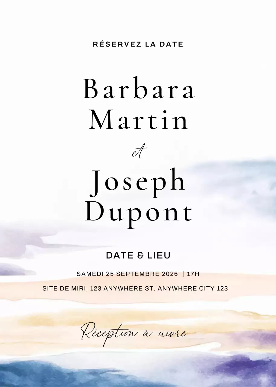invitation de mariage minimaliste beige