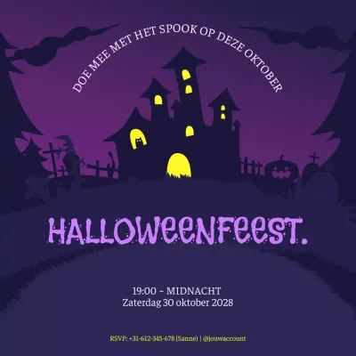 paarse gothic Halloween uitnodiging