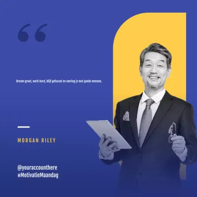 Geel blauw modern motiverende citaten