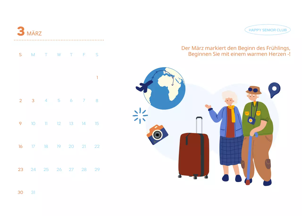 Geschäftskalender mit niedlichen Illustrationen