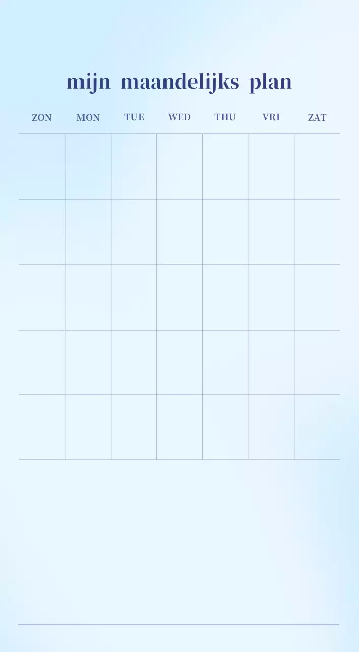 Minimalistische kalender met kleurverloop