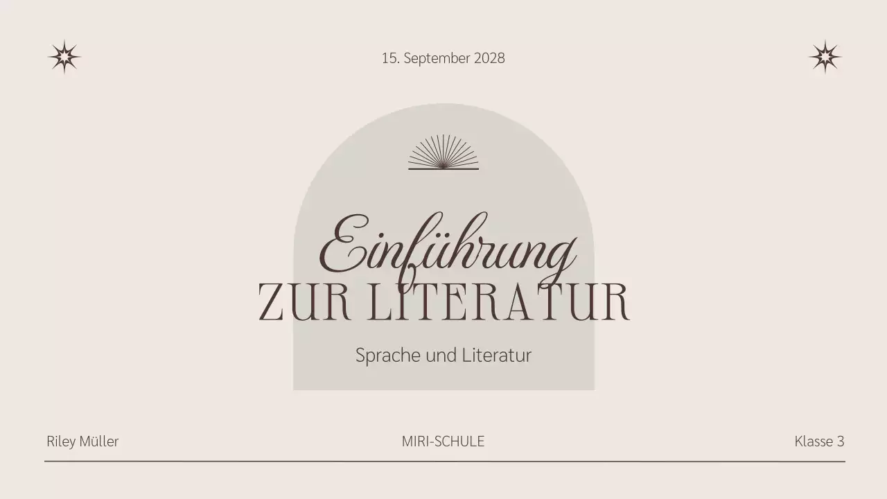 Beige Braun Minimalistische Literatur Kurs Präsentation