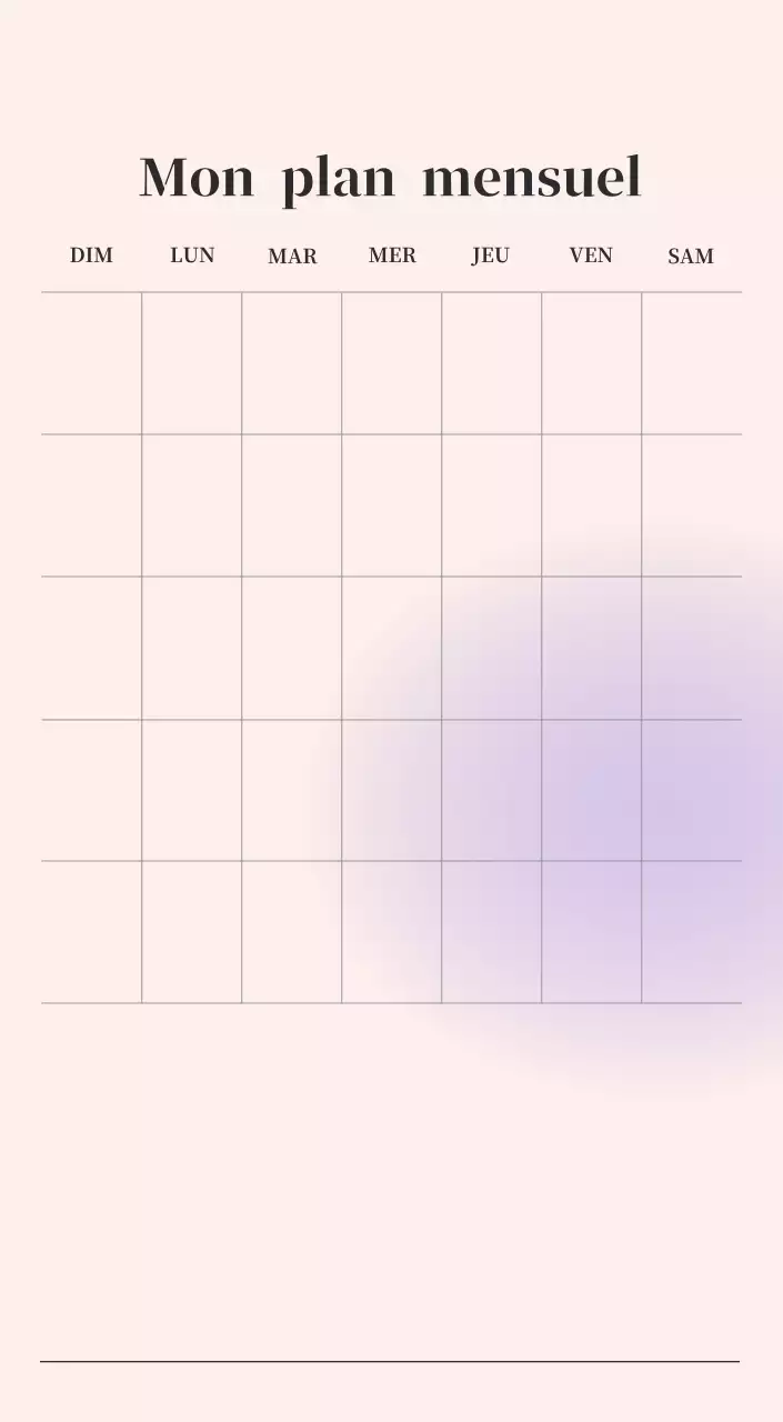 Calendrier minimaliste dégradé