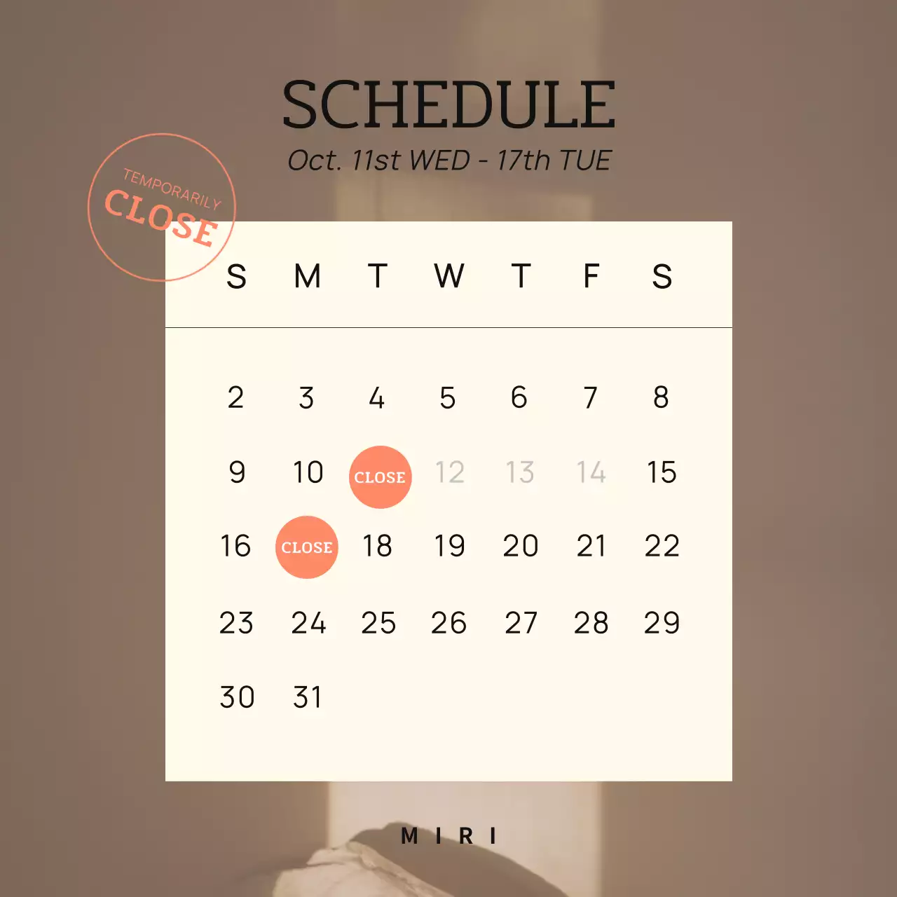 ベージュ シンプル カレンダー 予定表