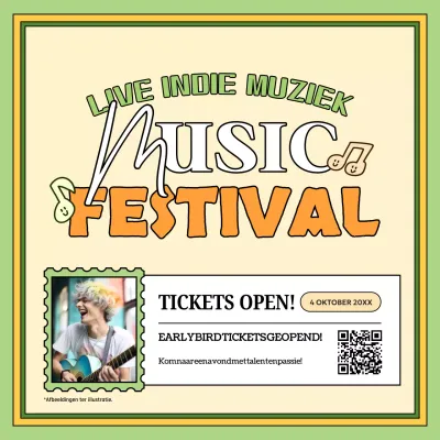 groen en oranje pop live indie muziek festival evenement