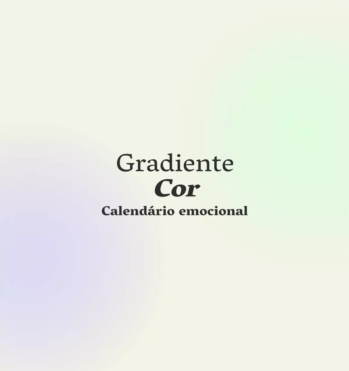 Calendário minimalista em gradiente