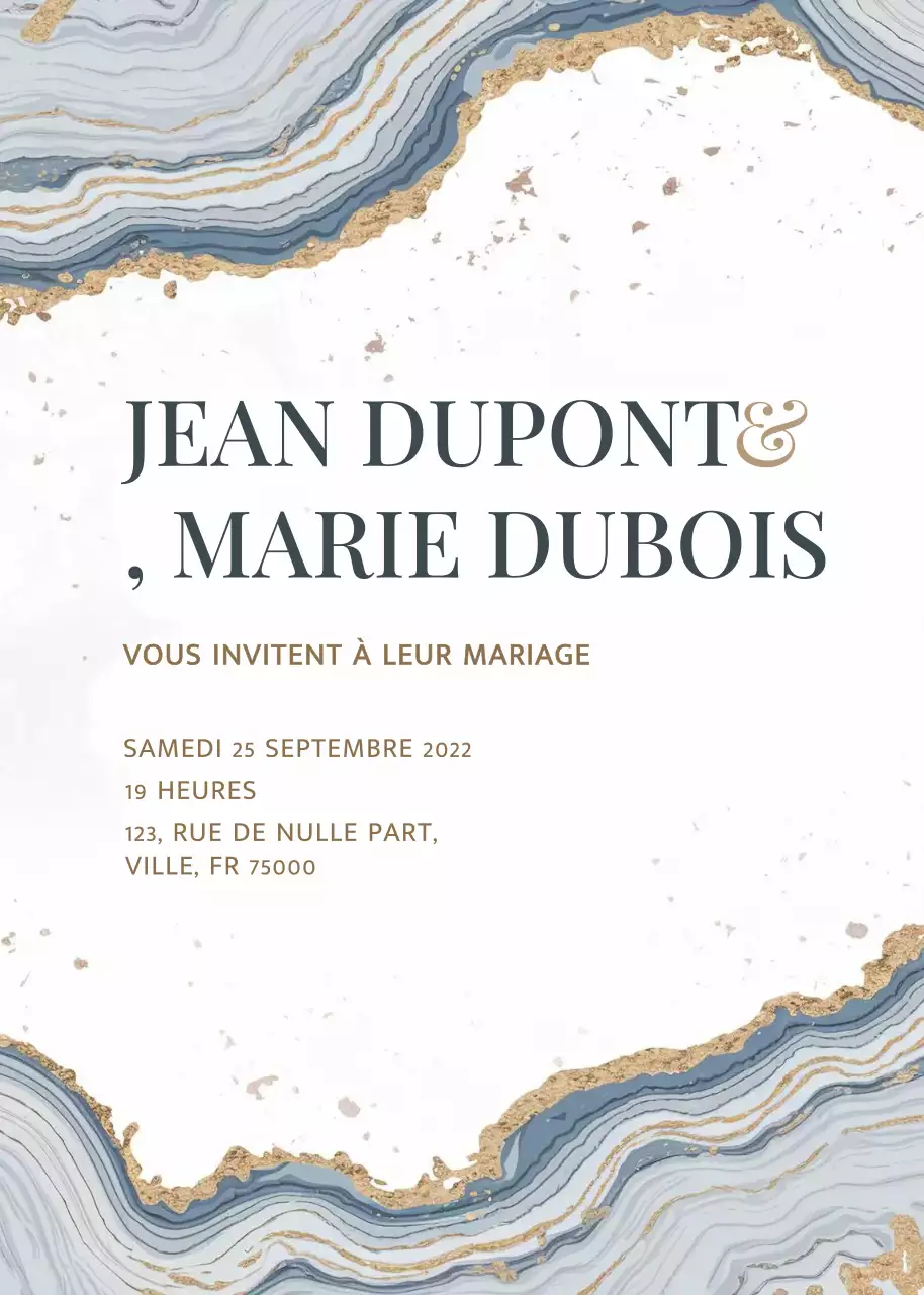 Invitation de mariage beige et élégante