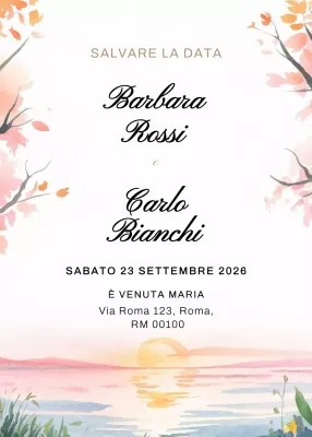 Invito di nozze elegante beige