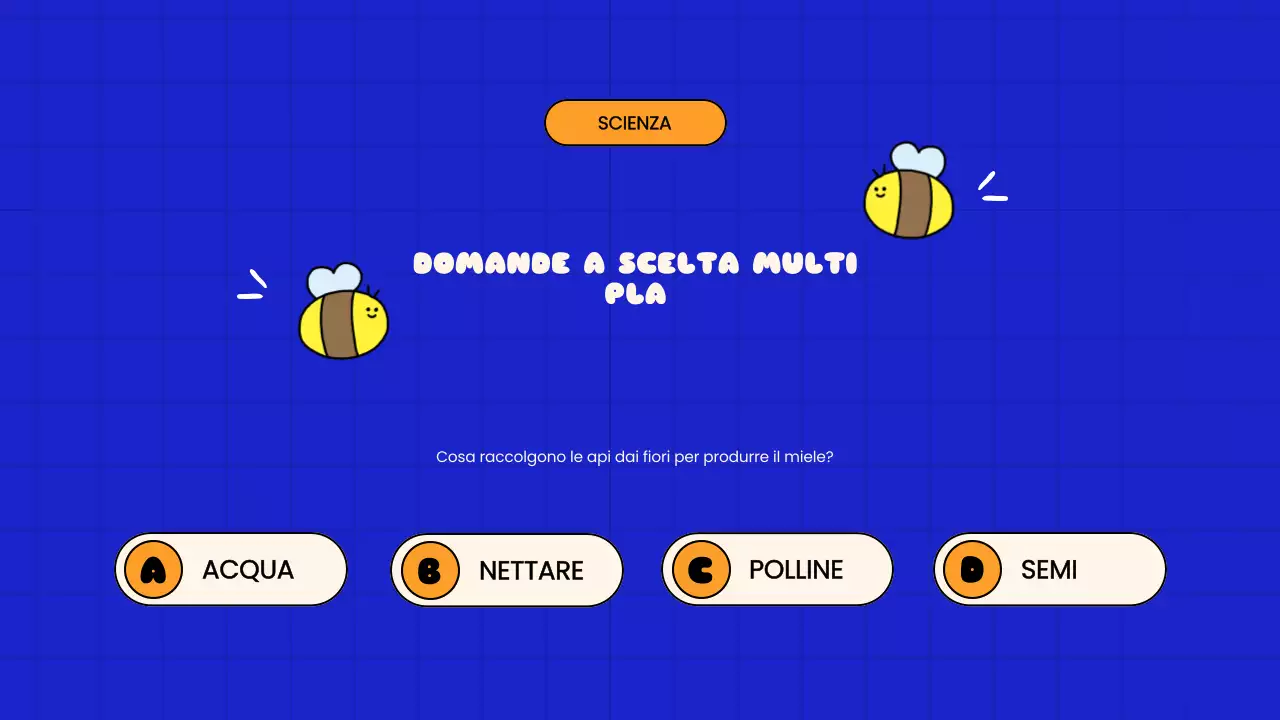 Presentazione della scuola con Quiz giocosi blu