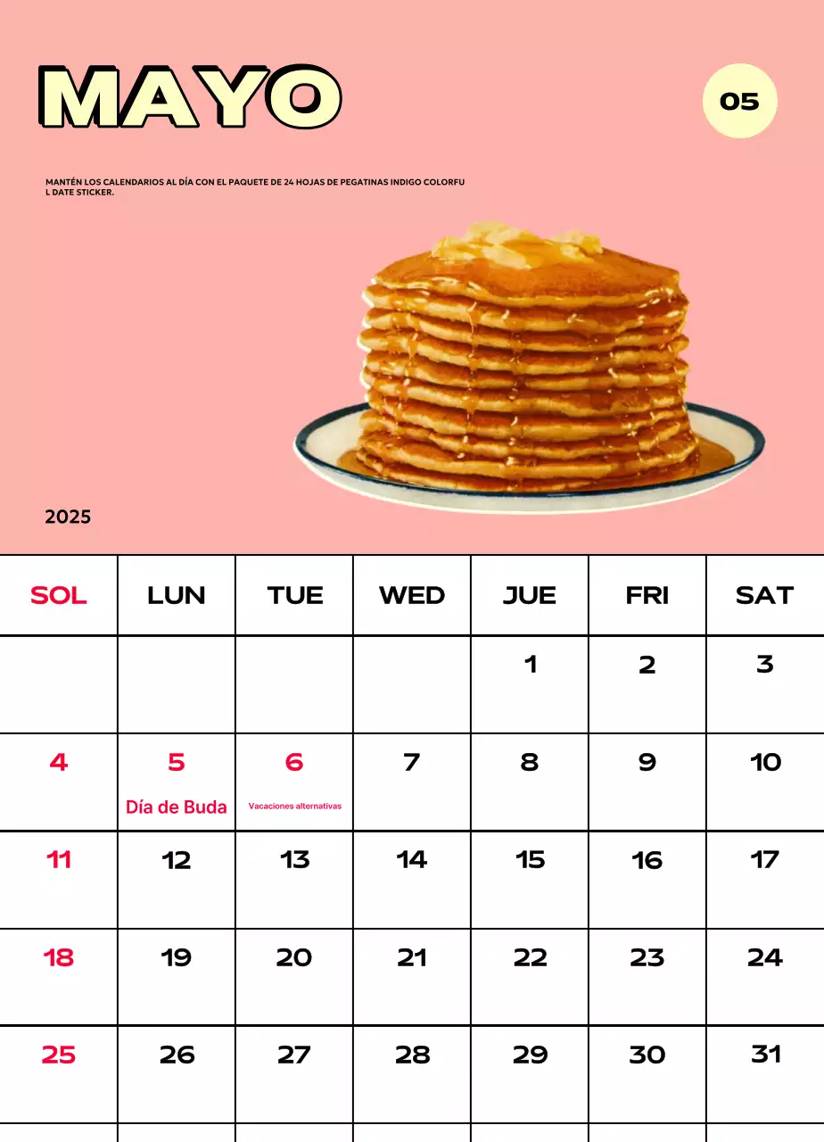 Coloridos calendarios con diversas ilustraciones retro