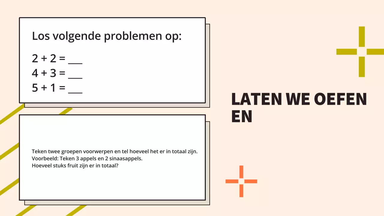 Kleurrijke eenvoudige lesmaterialen voor wiskunde