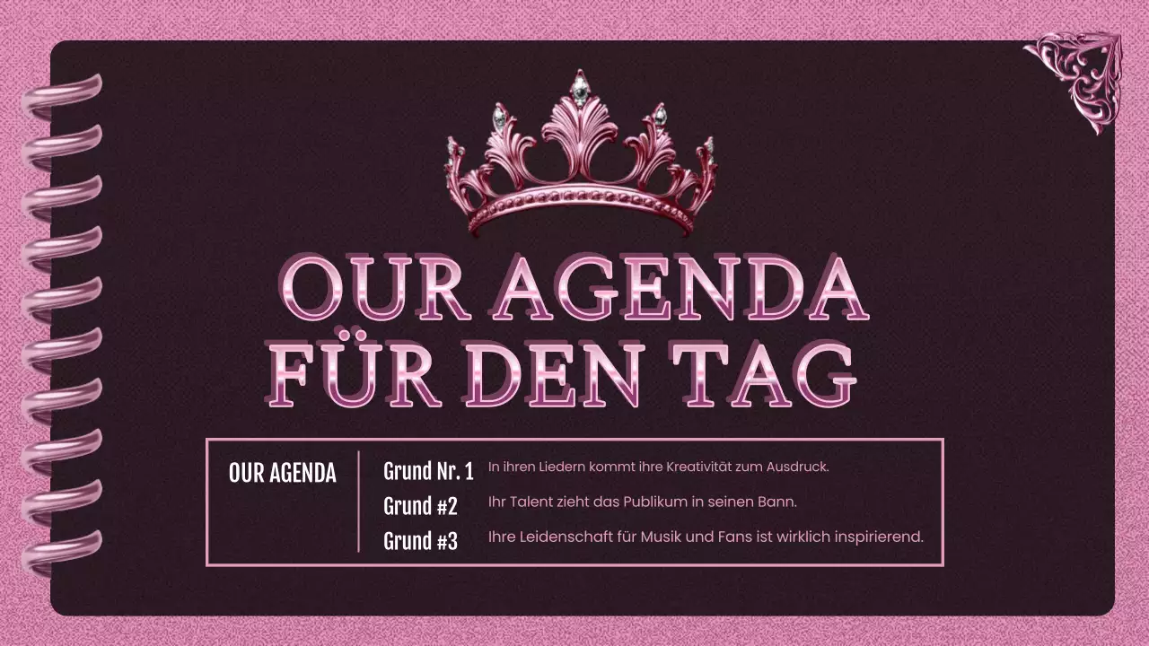 rosa trendige K-pop Werbung