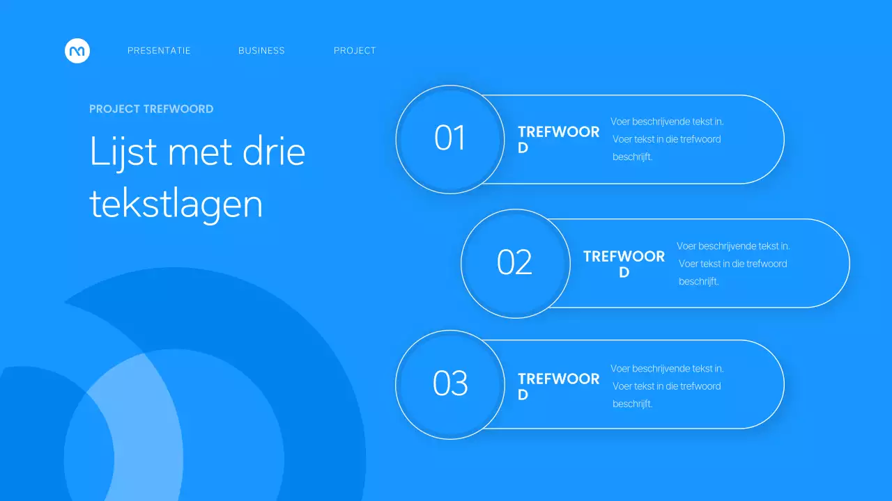 Een eenvoudig bedrijfsplan in wit en blauw