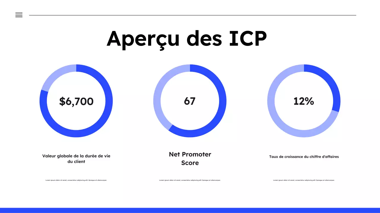 Présentation d'un plan de marketing simple et bleu