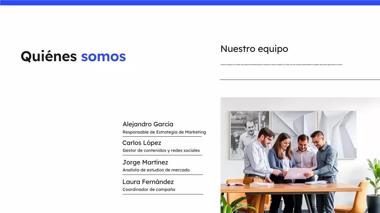 Presentación del plan de marketing Blue Simple