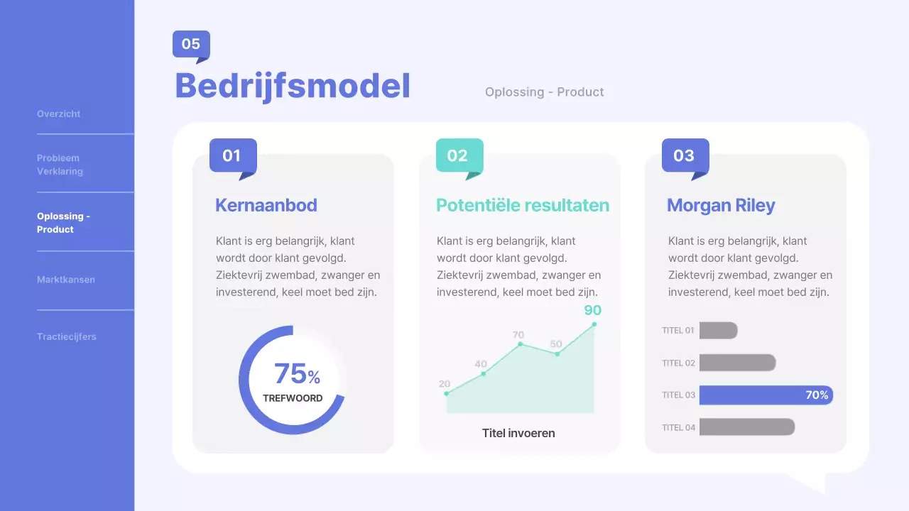 blauwe professionele business pitch