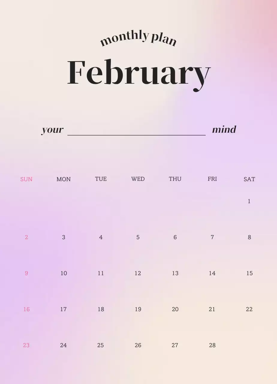 Kalender Emosi Minimalis Gradien