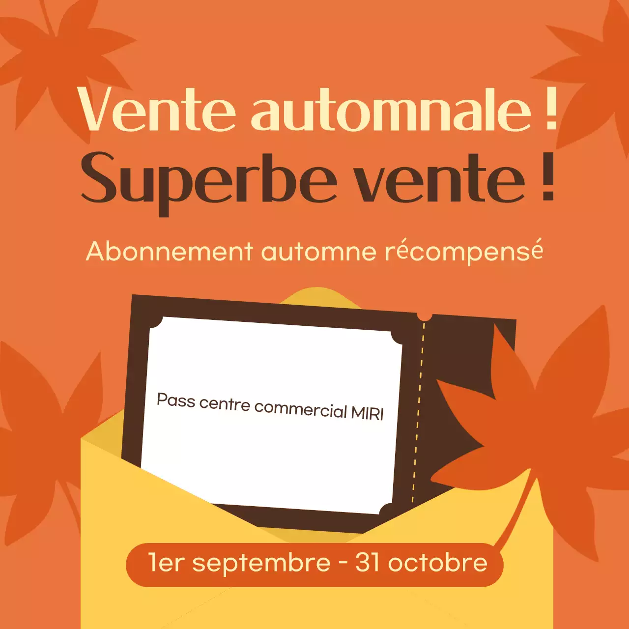 Promouvoir un événement simple en orange et marron