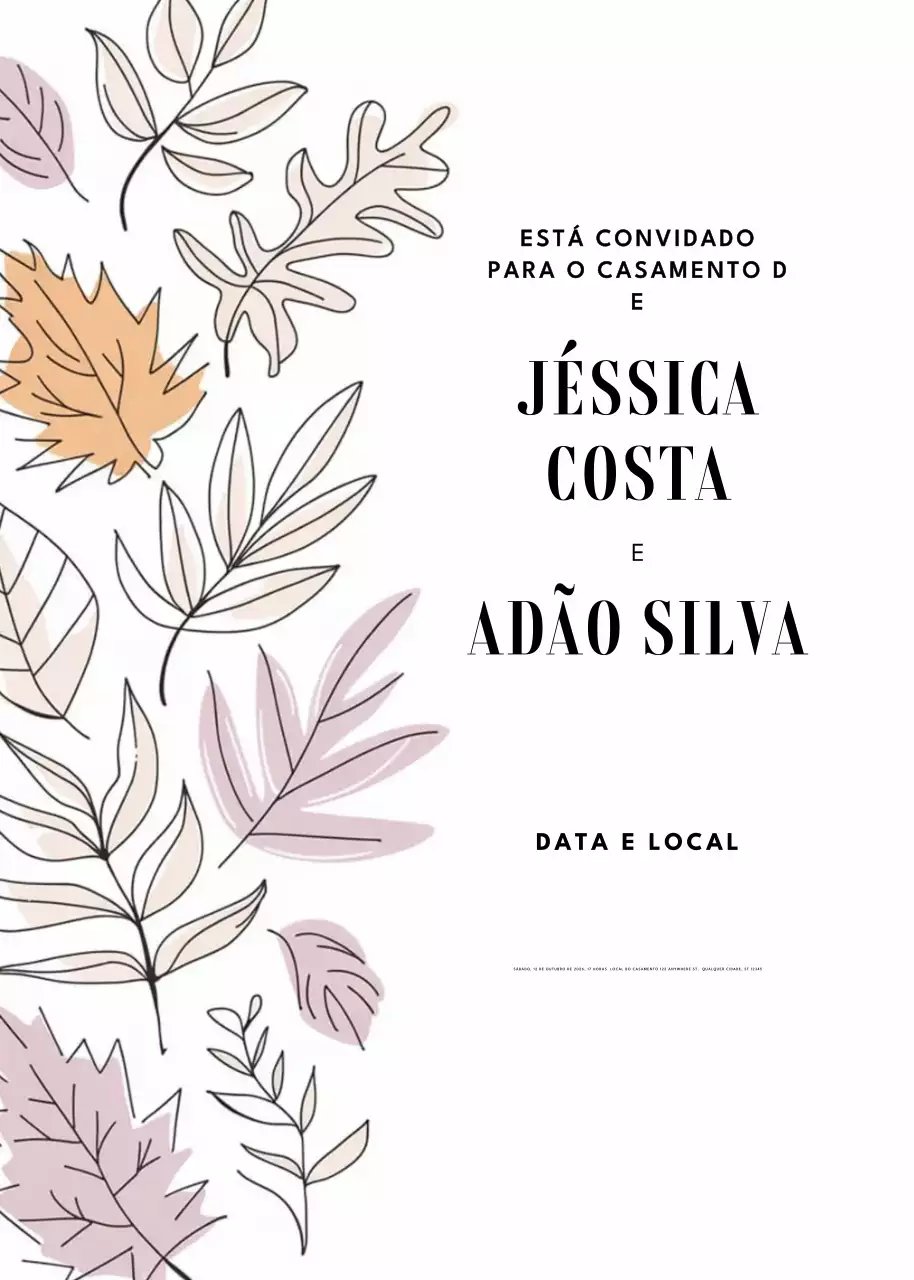 convite de casamento elegante bege