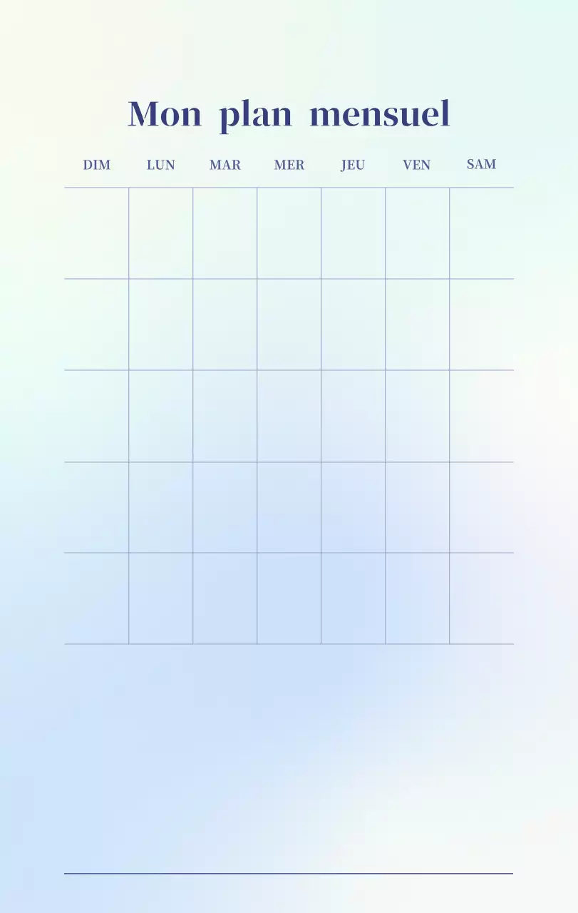 Calendrier minimaliste dégradé
