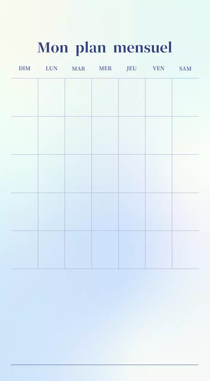 Calendrier minimaliste dégradé