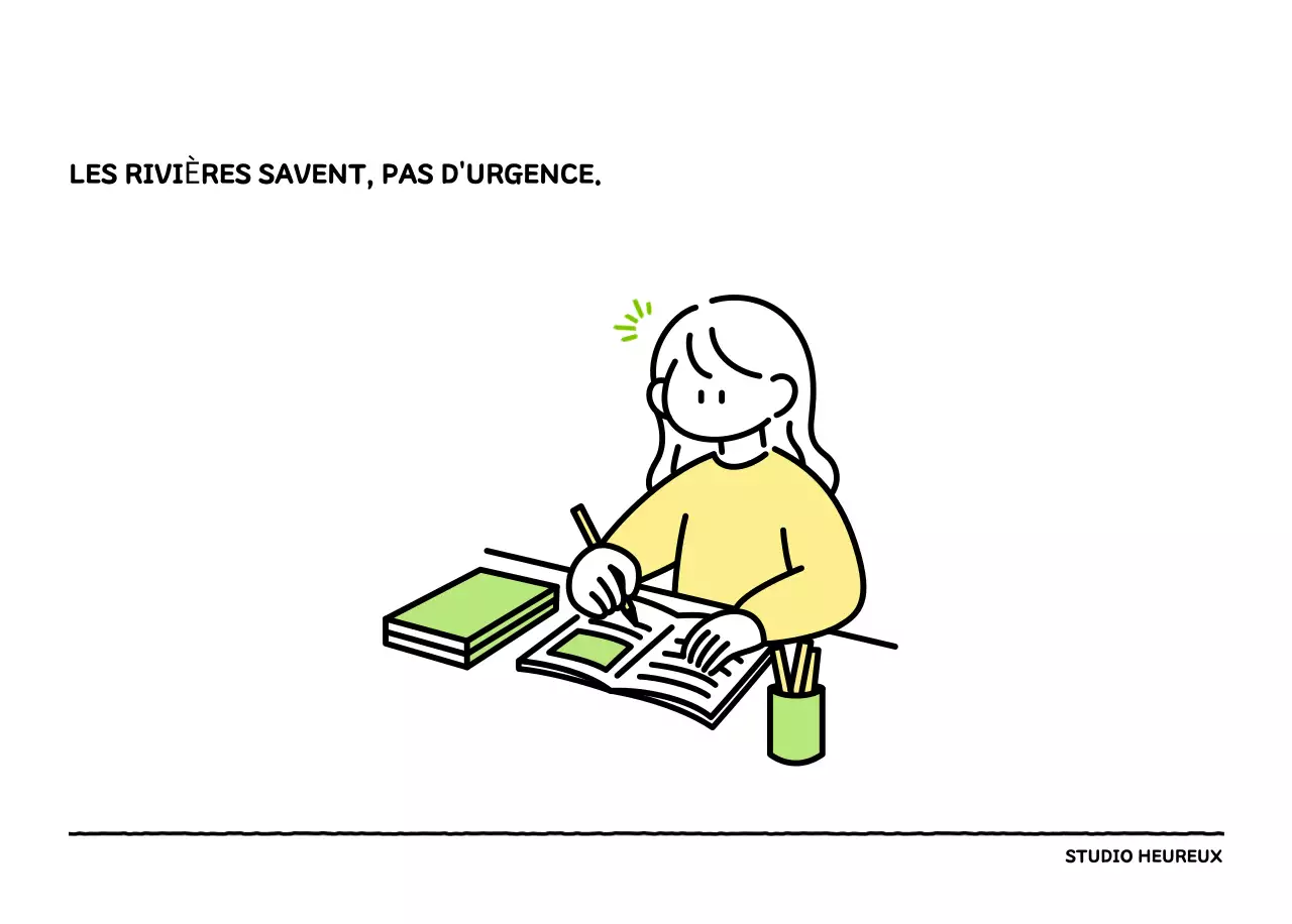 Calendrier illustré avec un joli style de lignes